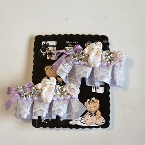 Cute Purple Hair Clips Set